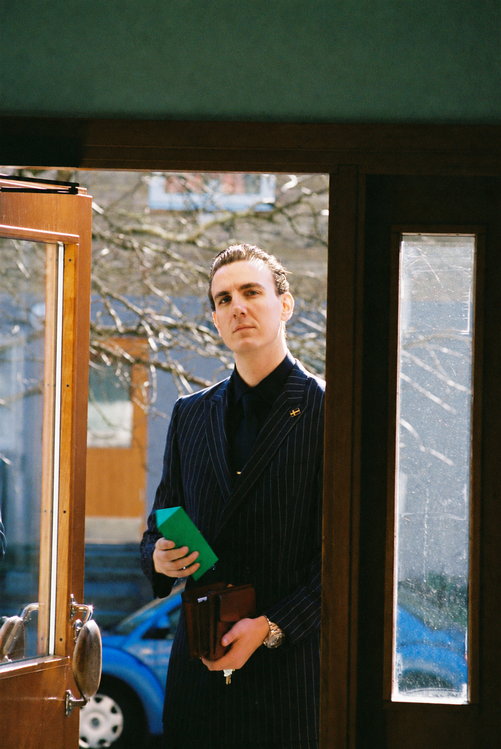 Hedone navy pinstripe tailoring