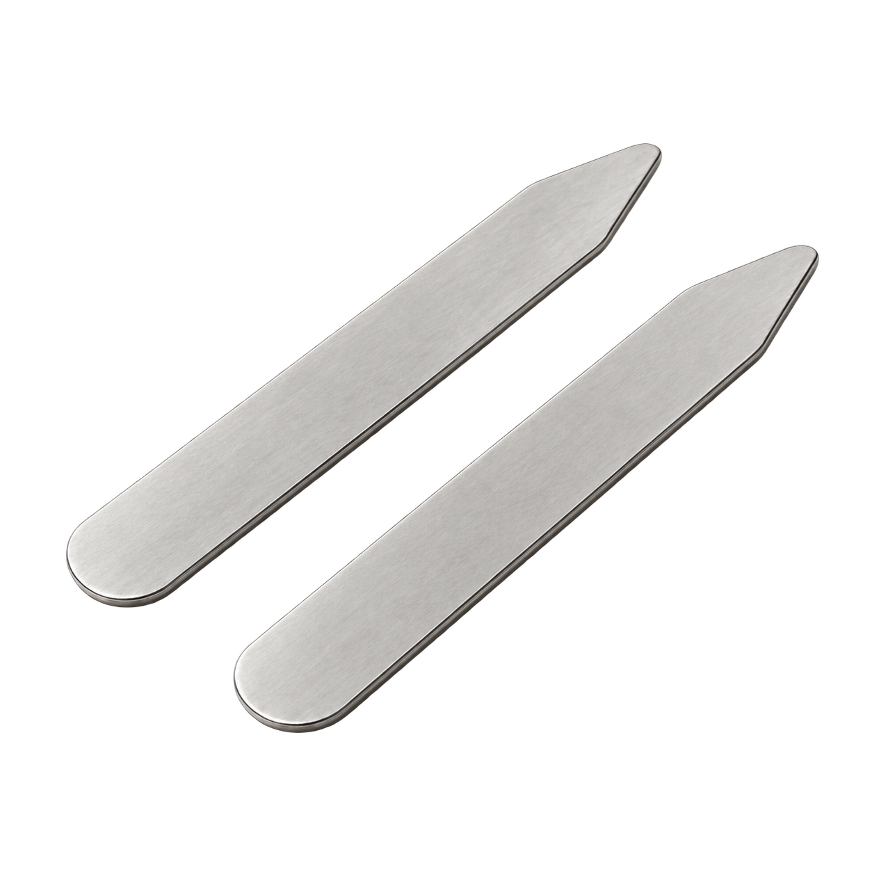 Two metal collar stays